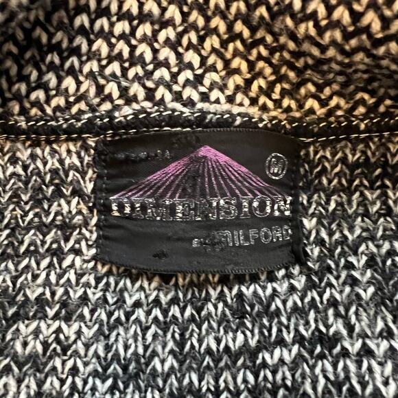 Vintage Dimension By Milford Black Aztec Southwestern Open Front Cardigan Medium - Picture 4 of 6